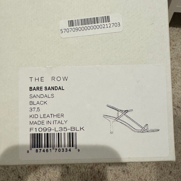 The Row Women's Black Bare Leather Sandals Size 37.5 - Picture 4 of 6